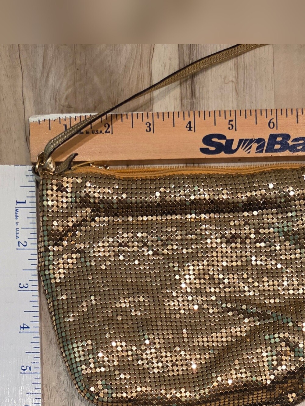 Whiting & Davis Company Gold Sequin Crossbody Bag - Stylish Evening Accessory